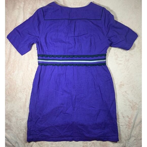 Boden 100% Linen Scallop Trim Dress Plus Size - Picture 8 of 9